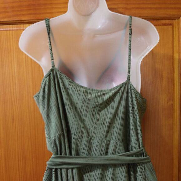 BCBGMaxAzria Red and Green Y2K Boho Hippie Wrap Sundress LG - Picture 8 of 13